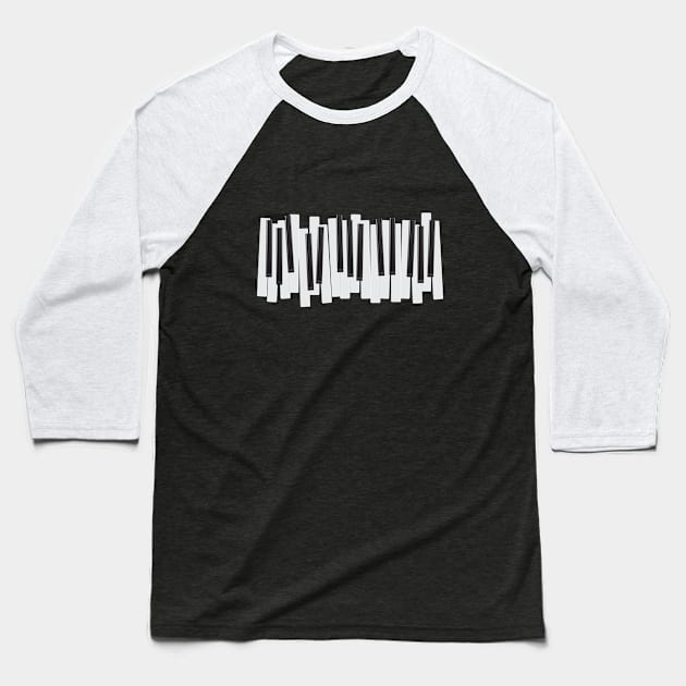 Piano - Piano Keys Baseball T-Shirt by Kudostees